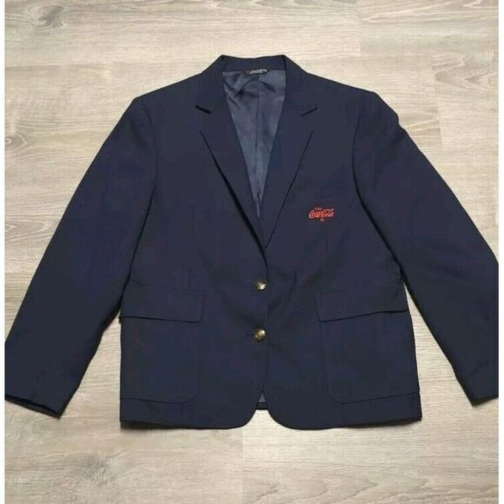 Scottish Highland 16 Navy Blue Coca-Cola Embroidered Blazer‎ Jacket